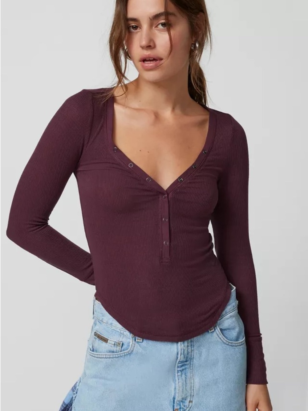 Urban Outfitters ‘Out From Under’ Snap Henley Top